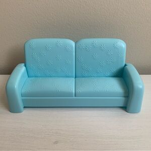 Barbie Doll Talking Townhouse Replacement Blue Fold Out Sofa Couch